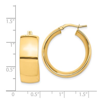14K Yellow Gold 28mm Tube Hoop Earrings – view 5