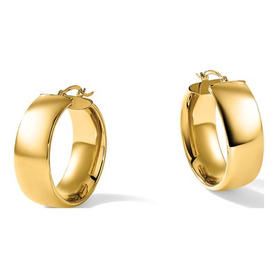 14K Yellow Gold 28mm Tube Hoop Earrings – view 6