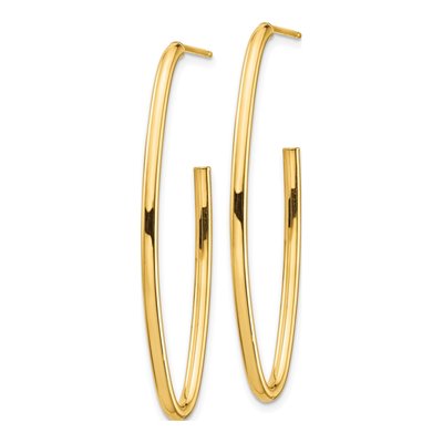 14K Yellow Gold 44mm Oval Hoop Earrings – view 3