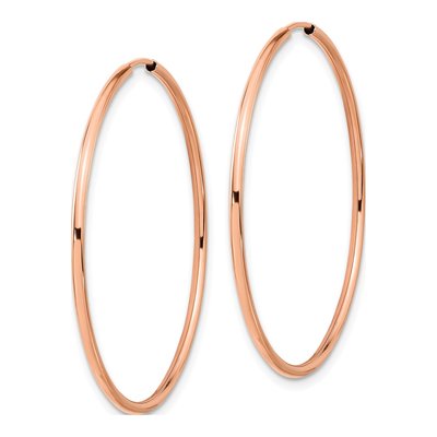 14K Rose Gold 40mm Endless Tube Hoop Earrings – view 3