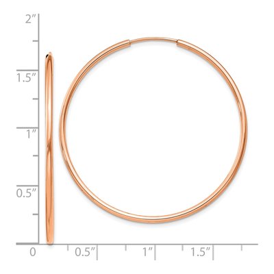 14K Rose Gold 40mm Endless Tube Hoop Earrings – view 5