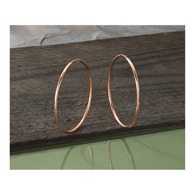 14K Rose Gold 40mm Endless Tube Hoop Earrings – view 6