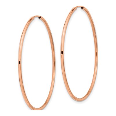 14K Rose Gold 45mm Endless Tube Hoop Earrings – view 2