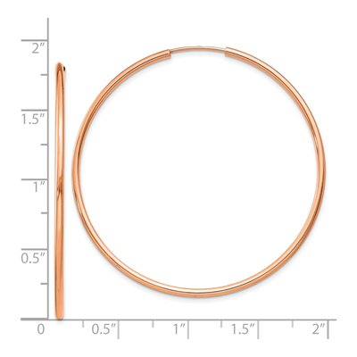 14K Rose Gold 45mm Endless Tube Hoop Earrings – view 4