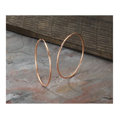 14K Rose Gold 45mm Endless Tube Hoop Earrings – view 5