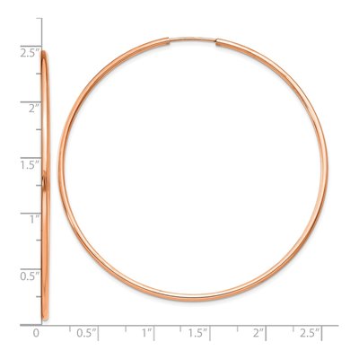 14K Rose Gold 60mm Endless Tube Hoop Earrings – view 5
