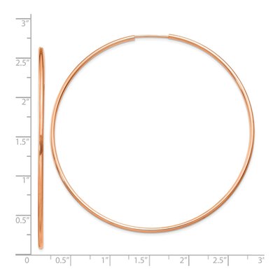 14K Rose Gold 65mm Endless Tube Hoop Earrings – view 4