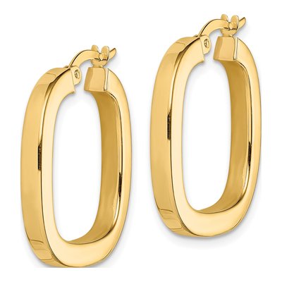 14K Yellow Gold Square Tube Hoop Earrings – view 3
