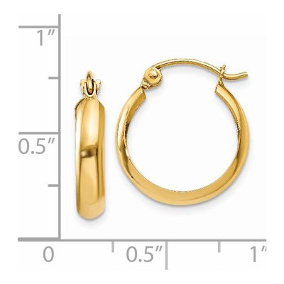 14K Yellow Gold 14mm Hoop Earrings – view 5