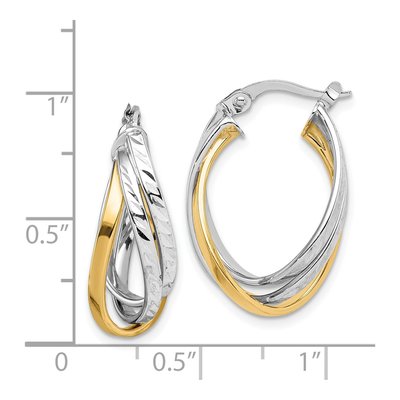 14K Two-Tone Gold Hoop Earrings – view 5