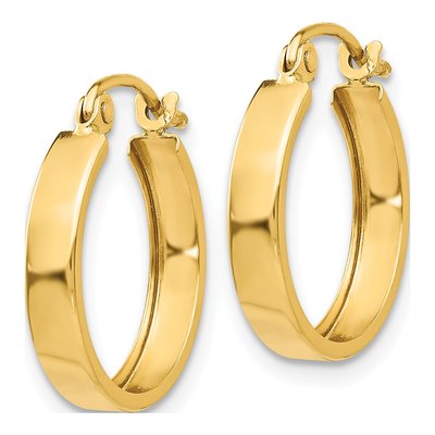 14K Yellow Gold 14mm Hoop Earrings – view 3