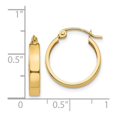 14K Yellow Gold 14mm Hoop Earrings – view 5