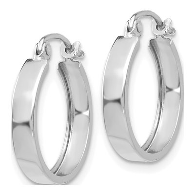 14K White Gold 14mm Hoop Earrings – view 2