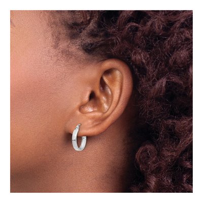 14K White Gold 14mm Hoop Earrings – view 3