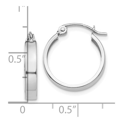 14K White Gold 14mm Hoop Earrings – view 4