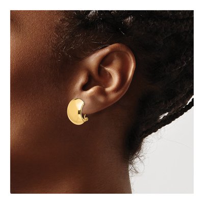 14K Yellow Gold Omega Back Dangle Earrings – view 4
