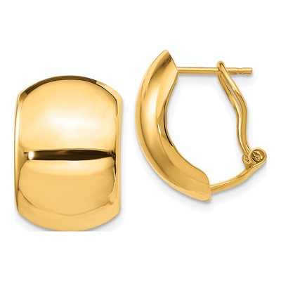 14K Yellow Gold Omega Back Dangle Earrings
