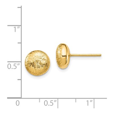 14K Yellow Gold Hollow Button Stud Earrings – view 5