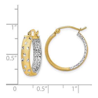 14K Yellow Gold 20mm Diamond-Cut Inside-Out Hoop Earrings – view 5