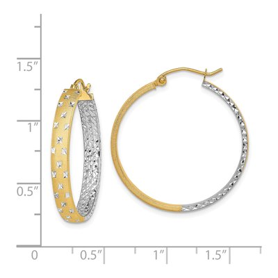 14K Yellow Gold 30mm Inside-Out Hoop Earrings – view 5