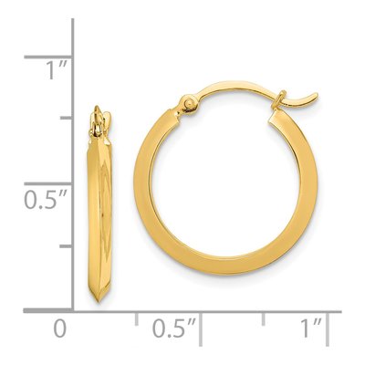 14K Yellow Gold 20mm Knife-Edge Tube Hoop Earrings – view 4