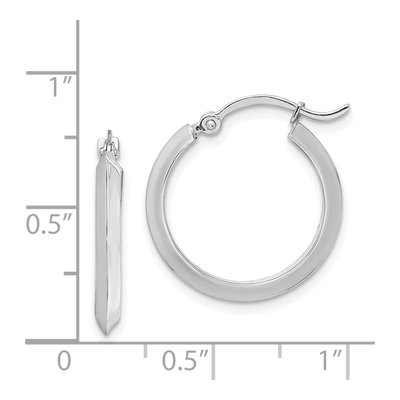 14K White Gold 20mm Knife-Edge Tube Hoop Earrings – view 5