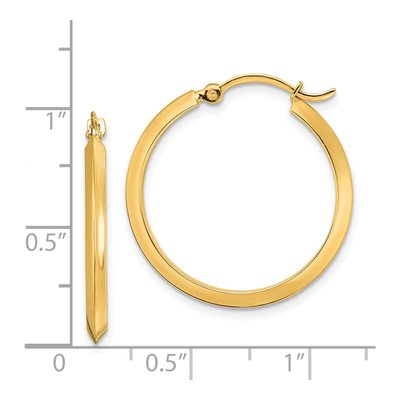 14K Yellow Gold 26mm Knife-Edge Tube Hoop Earrings – view 4