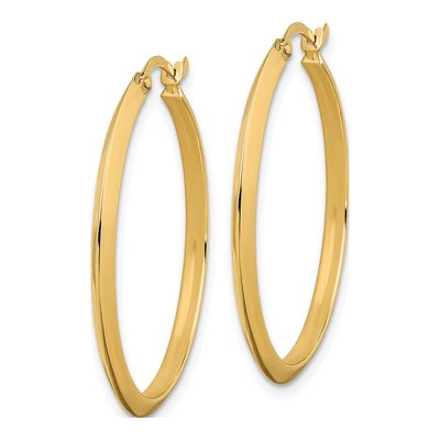 14K Yellow Gold 33mm Knife-Edge Tube Hoop Earrings – view 2