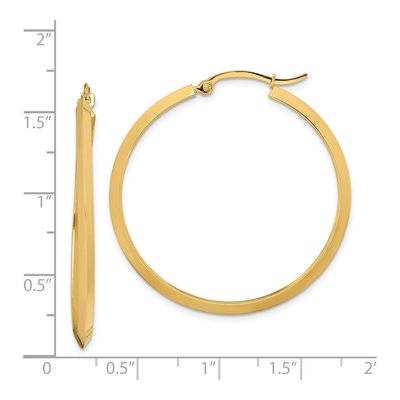 14K Yellow Gold 39mm Knife-Edge Tube Hoop Earrings – view 5