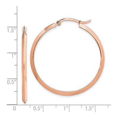 14K Rose Gold 39mm Knife-Edge Tube Hoop Earrings – view 5
