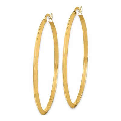 14K Yellow Gold 53mm Knife-Edge Tube Hoop Earrings – view 2