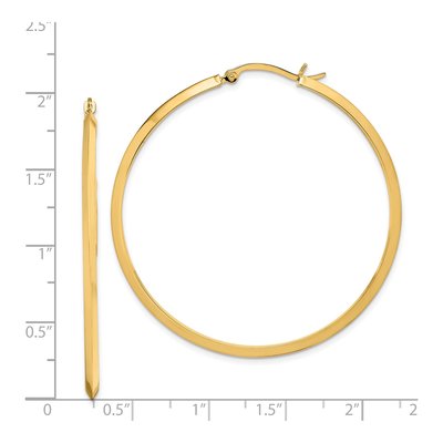 14K Yellow Gold 53mm Knife-Edge Tube Hoop Earrings – view 4