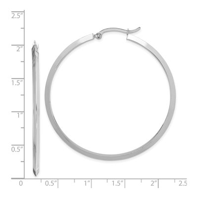 14K White Gold 53mm Knife-Edge Tube Hoop Earrings – view 5