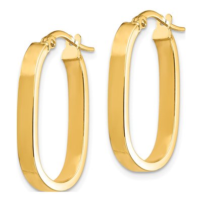 14K Yellow Gold 24mm Oval Tube Hoop Earrings – view 3