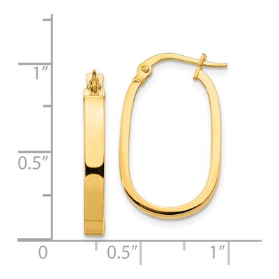 14K Yellow Gold 24mm Oval Tube Hoop Earrings – view 5