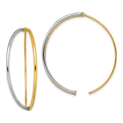 14K Yellow Gold Oval Threader Earrings