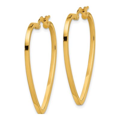 14K Yellow Gold Heart Hoop Earrings – view 3