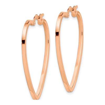14K Rose Gold Heart Hoop Earrings – view 3
