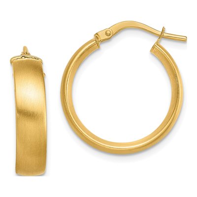 14K Yellow Gold 20mm Tube Hoop Earrings