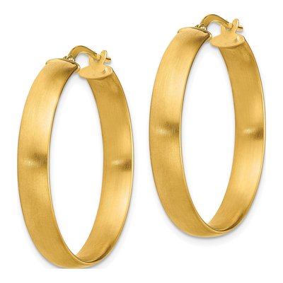 14K Yellow Gold 31mm Tube Hoop Earrings – view 3