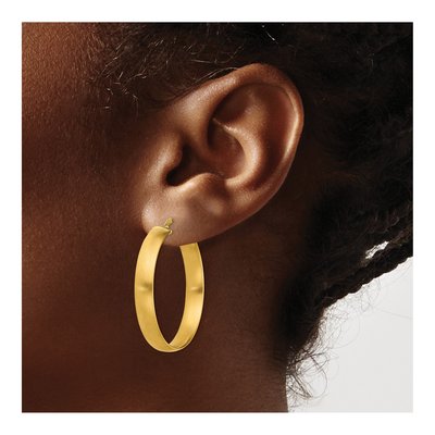 14K Yellow Gold 31mm Tube Hoop Earrings – view 4