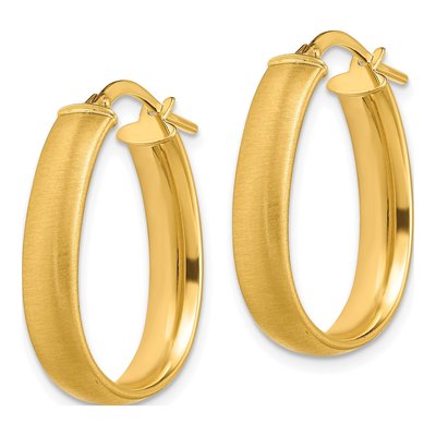 14K Yellow Gold Teardrop Tube Hoop Earrings – view 3