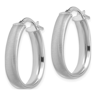 14K White Gold Teardrop Tube Hoop Earrings – view 2