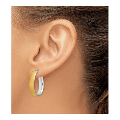 14K Yellow Gold Teardrop Tube Hoop Earrings – view 4