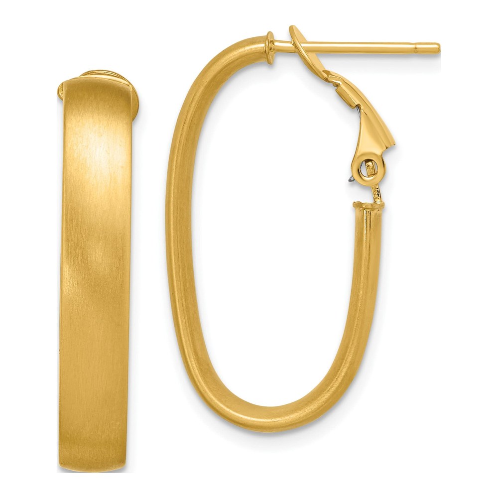 14K Yellow Gold Oval Hoop Earrings