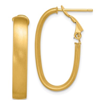14K Yellow Gold Oval Hoop Earrings