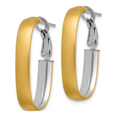 14K Yellow Gold Oval Hoop Earrings – view 3
