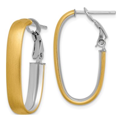 14K Yellow Gold Oval Hoop Earrings