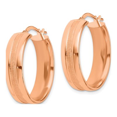 14K Rose Gold 25mm Hoop Earrings – view 2