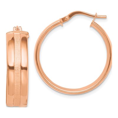 14K Rose Gold 25mm Hoop Earrings